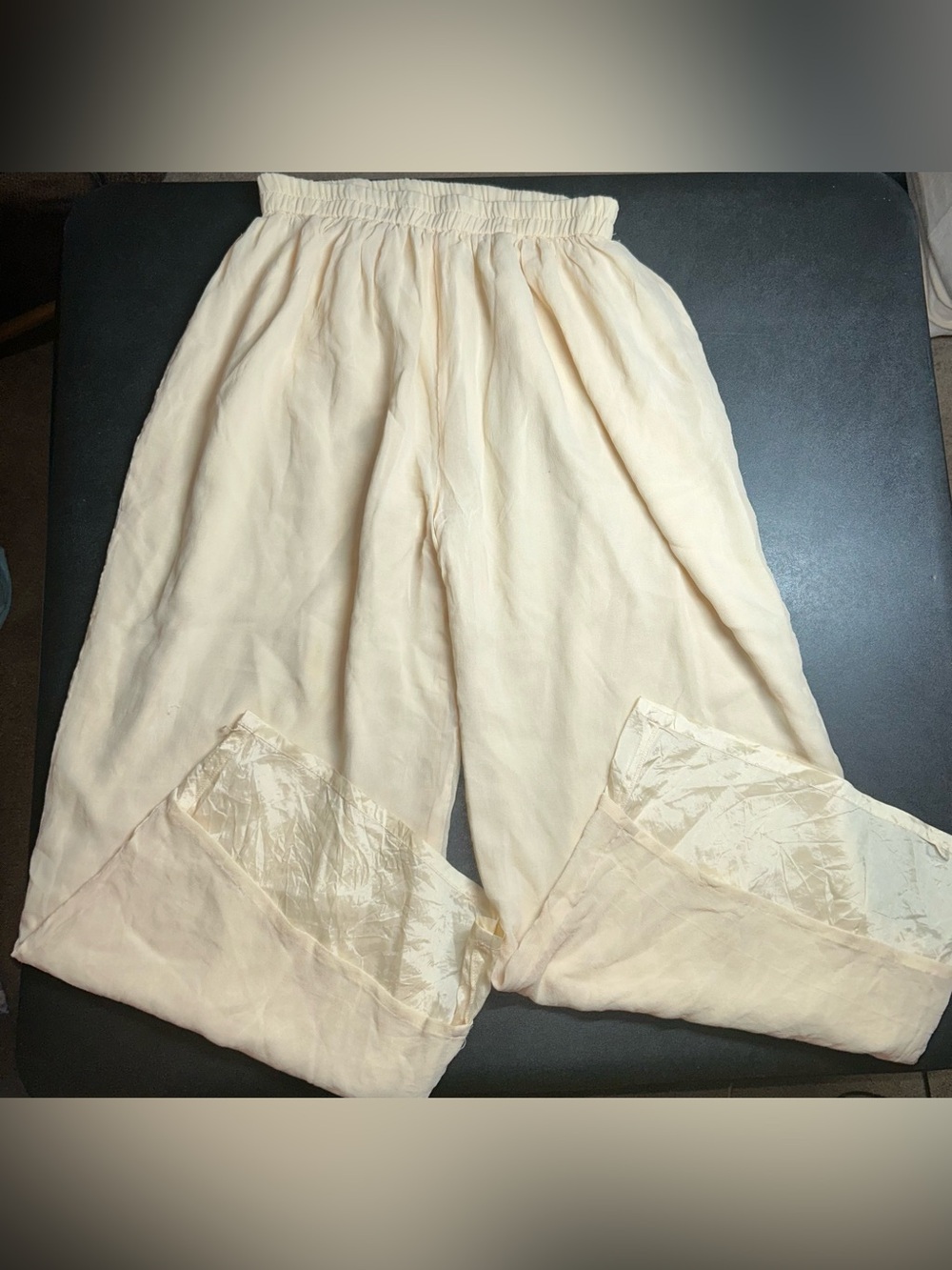 Ballinger Gold Women’s Size L Silk Crepe Wide Leg Relaxed Dress Pants